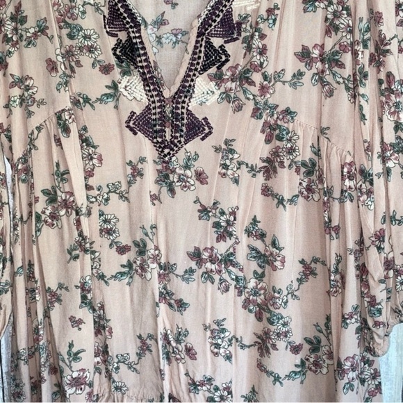 Umgee Mauve Floral Tunic Dress - Picture 3 of 5